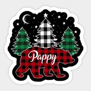 Pappy Bear Buffalo Red Plaid Matching Family Christmas Sticker